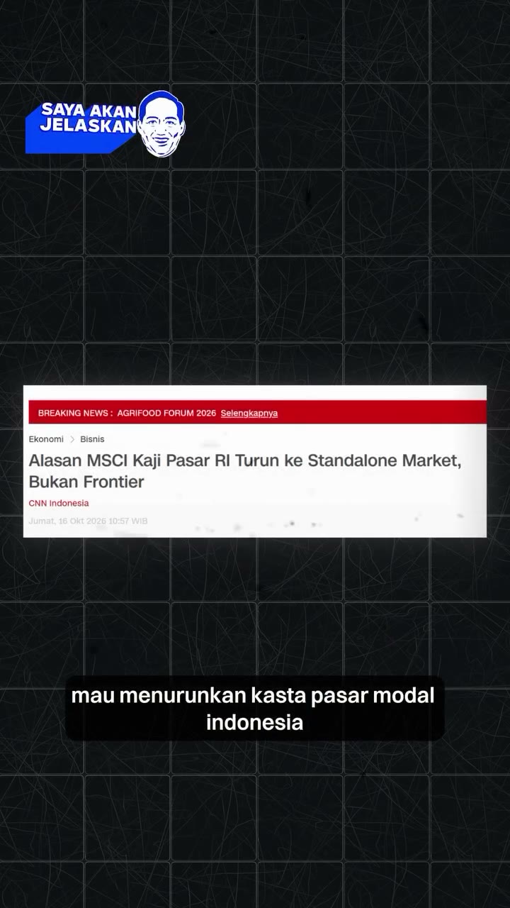 Tangkapan video kedua Lutfi yang membahas rencana MSCI menurunkan status pasar Indonesia.